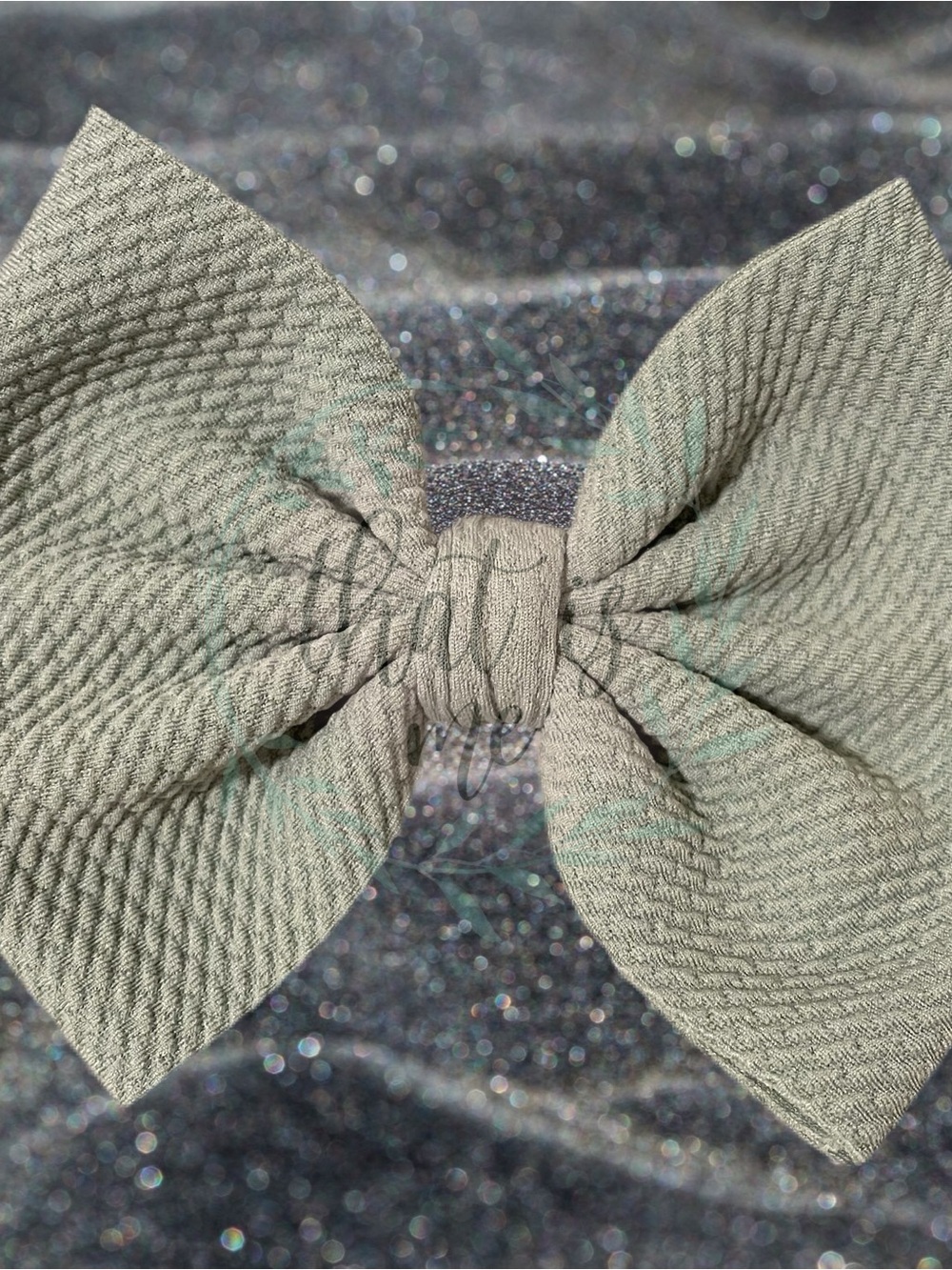 Dusty Green Kids Fabric Bow Hair Bow Large